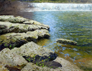 Original art for sale at UGallery.com | Hooker Falls by Kent Sullivan | $1,275 | oil painting | 16' h x 20' w | photo 1
