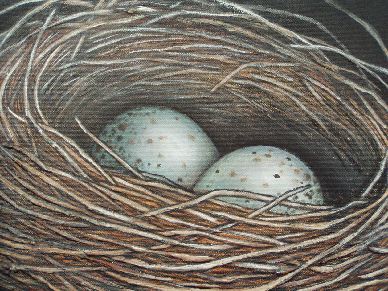 Make a Little Birds Nest in Your Soul by Jennifer Ross |  Closeup View of Artwork 