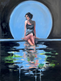 oil painting by Malia Pettit titled Blue Moon
