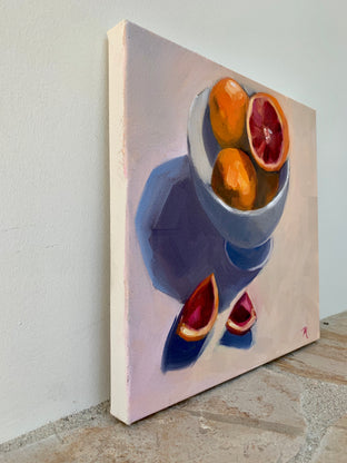 Bowl of Blood Oranges by Malia Pettit |  Side View of Artwork 