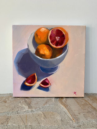 Original art for sale at UGallery.com | Bowl of Blood Oranges by Malia Pettit | $275 | oil painting | 10' h x 10' w | photo 3