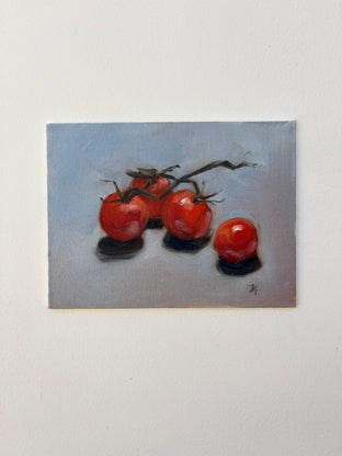 Original art for sale at UGallery.com | Cherry Tomatoes on the Vine by Malia Pettit | $225 | oil painting | 6' h x 8' w | photo 4