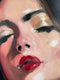 Original art for sale at UGallery.com | Emerald Lapels by Malia Pettit | $1,900 | oil painting | 13' h x 13' w | thumbnail 4
