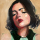 Original art for sale at UGallery.com | Emerald Lapels by Malia Pettit | $1,900 | oil painting | 13' h x 13' w | thumbnail 1