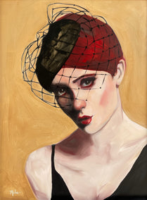 oil painting by Malia Pettit titled Fascinator