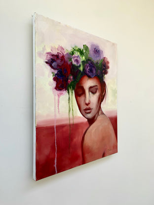Original art for sale at UGallery.com | Lady in Waiting by Malia Pettit | $800 | oil painting | 20' h x 16' w | photo 2