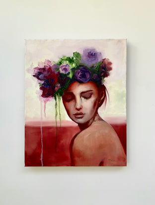 Original art for sale at UGallery.com | Lady in Waiting by Malia Pettit | $800 | oil painting | 20' h x 16' w | photo 3