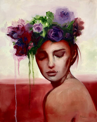 Original art for sale at UGallery.com | Lady in Waiting by Malia Pettit | $800 | oil painting | 20' h x 16' w | photo 1