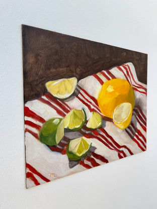 Lemons, Limes and Lots of Stripes by Malia Pettit |  Side View of Artwork 