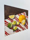 Original art for sale at UGallery.com | Lemons, Limes and Lots of Stripes by Malia Pettit | $275 | oil painting | 8' h x 10' w | thumbnail 2