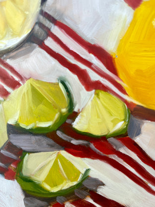 Lemons, Limes and Lots of Stripes by Malia Pettit |   Closeup View of Artwork 