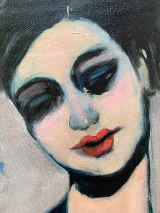 Original art for sale at UGallery.com | Mauveine Geisha Sisters by Malia Pettit | $750 | oil painting | 16' h x 20' w | photo 4