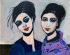 Original art for sale at UGallery.com | Mauveine Geisha Sisters by Malia Pettit | $750 | oil painting | 16' h x 20' w | thumbnail 1
