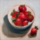 Original art for sale at UGallery.com | Strawberry Love by Malia Pettit | $250 | oil painting | 8' h x 8' w | thumbnail 1