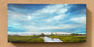 Original art for sale at UGallery.com | Estuary V by Mandy Main | $750 | oil painting | 12' h x 24' w | photo 3