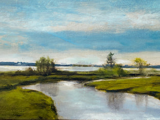 Original art for sale at UGallery.com | Estuary V by Mandy Main | $750 | oil painting | 12' h x 24' w | photo 4