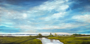 Original art for sale at UGallery.com | Estuary V by Mandy Main | $750 | oil painting | 12' h x 24' w | photo 1