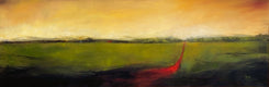 Original art for sale at UGallery.com | Red Road XVI by Mandy Main | $1,000 | oil painting | 12' h x 36' w | thumbnail 1