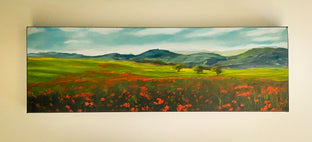 Original art for sale at UGallery.com | Superbloom in Tuscany by Mandy Main | $625 | oil painting | 8' h x 24' w | photo 3