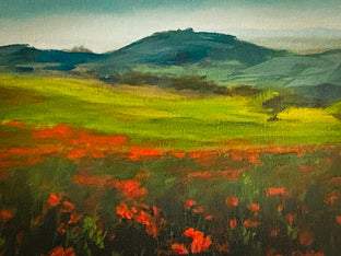 Original art for sale at UGallery.com | Superbloom in Tuscany by Mandy Main | $625 | oil painting | 8' h x 24' w | photo 4
