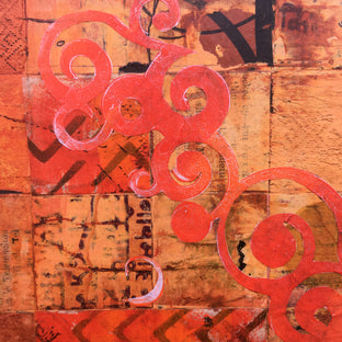 Original art for sale at UGallery.com | Red Is the Colour of My True Love's Hair by Margriet Hogue | $425 | mixed media artwork | 12' h x 12' w | photo 4