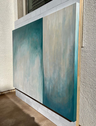 Diving In - Teal Cloud by Marie-Eve Champagne |  Side View of Artwork 