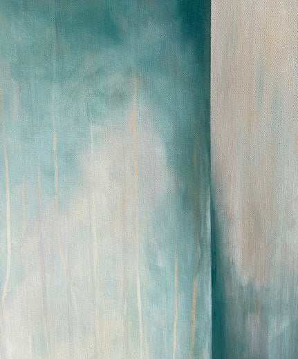Diving In - Teal Cloud by Marie-Eve Champagne |   Closeup View of Artwork 