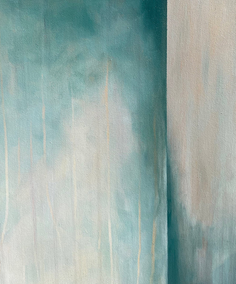 Diving In - Teal Cloud by Marie-Eve Champagne |  Closeup View of Artwork 