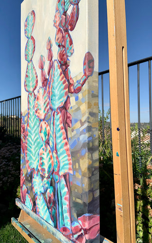 Original art for sale at UGallery.com | Flora Flora by Marie-Eve Champagne | $625 | acrylic painting | 30' h x 15' w | photo 2