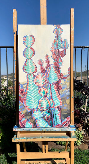 Original art for sale at UGallery.com | Flora Flora by Marie-Eve Champagne | $625 | acrylic painting | 30' h x 15' w | photo 3