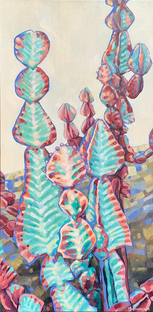 Original art for sale at UGallery.com | Flora Flora by Marie-Eve Champagne | $625 | acrylic painting | 30' h x 15' w | photo 1