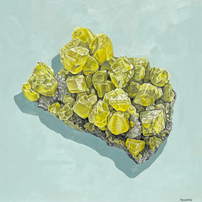 acrylic painting by Marie-Eve Champagne titled Of Rocks and Colors - Sulphur Shine