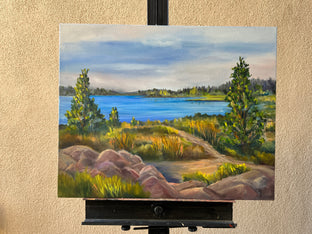 Original art for sale at UGallery.com | Morrison Landing, Big Bear by Marilyn Froggatt | $1,075 | oil painting | 24' h x 30' w | photo 3