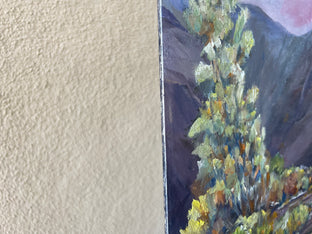 Smoke Trees in Box Canyon by Marilyn Froggatt |  Side View of Artwork 