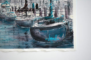 Original art for sale at UGallery.com | Marina Morning by Judy Mudd | $725 | watercolor painting | 10' h x 14' w | photo 2