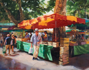 Original art for sale at UGallery.com | Market in Aix II by Jonelle Summerfield | $800 | oil painting | 14' h x 18' w | photo 1