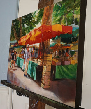 Original art for sale at UGallery.com | Market in Aix II by Jonelle Summerfield | $800 | oil painting | 14' h x 18' w | photo 2