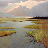 Original art for sale at UGallery.com | Marsh by Mary Pratt | $3,275 | oil painting | 48' h x 48' w | thumbnail 1