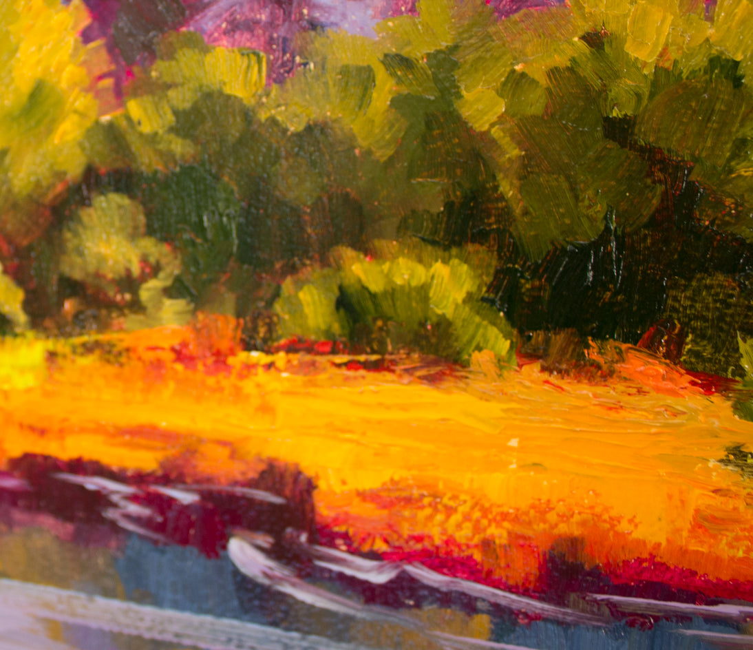 Marsh and Willows by Karen E Lewis |  Closeup View of Artwork 