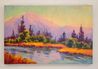 Original art for sale at UGallery.com | Marsh and Willows by Karen E Lewis | $1,400 | oil painting | 24' h x 36' w | photo 3