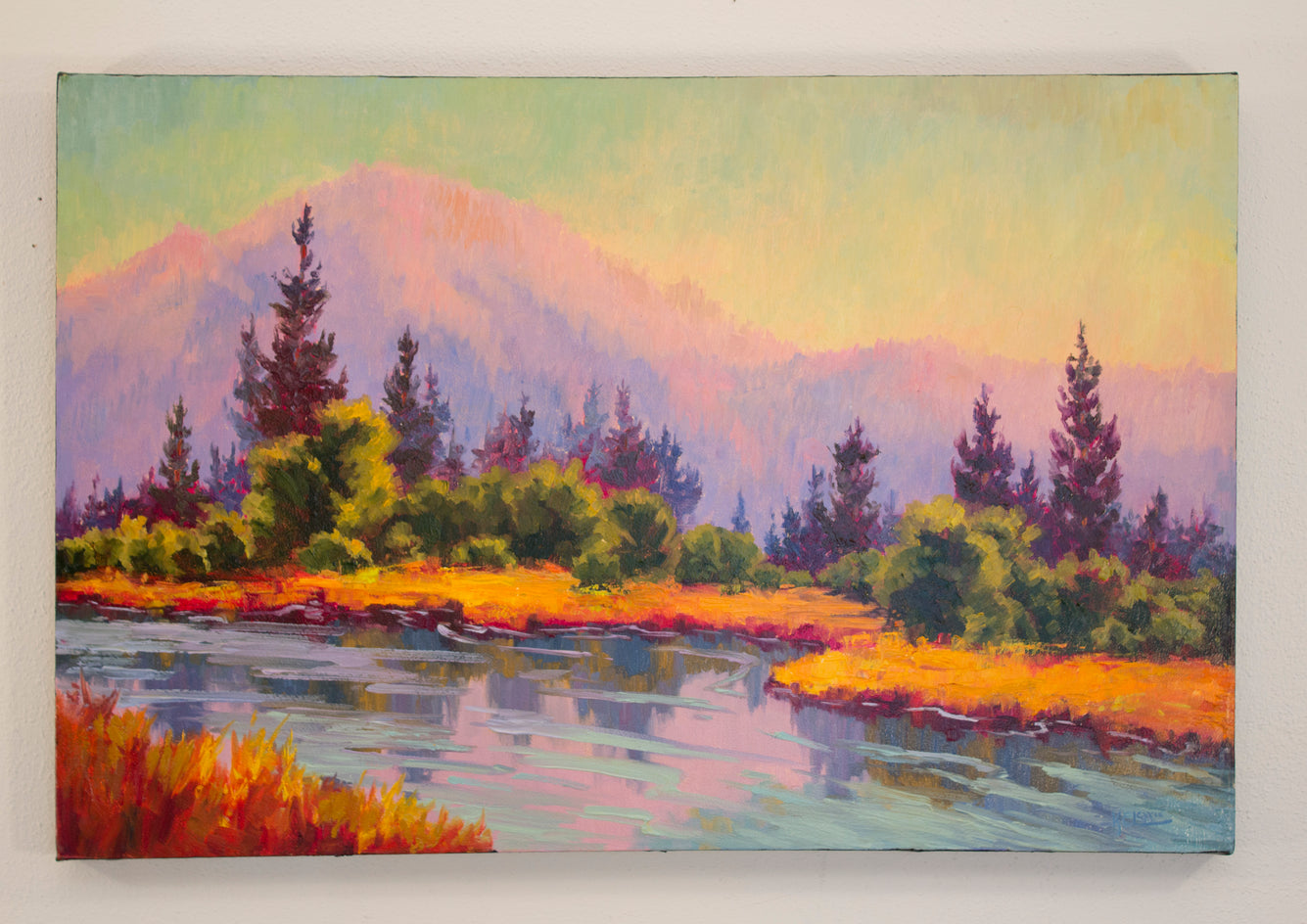 Marsh and Willows by Karen E Lewis |  Context View of Artwork 