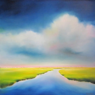 Original art for sale at UGallery.com | Marsh Blues III by Nancy Hughes Miller | $2,200 | oil painting | 36' h x 36' w | photo 1