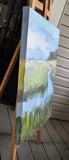 Original art for sale at UGallery.com | A Day In The Marsh by Mary Pratt | $1,375 | oil painting | 30' h x 24' w | thumbnail 2