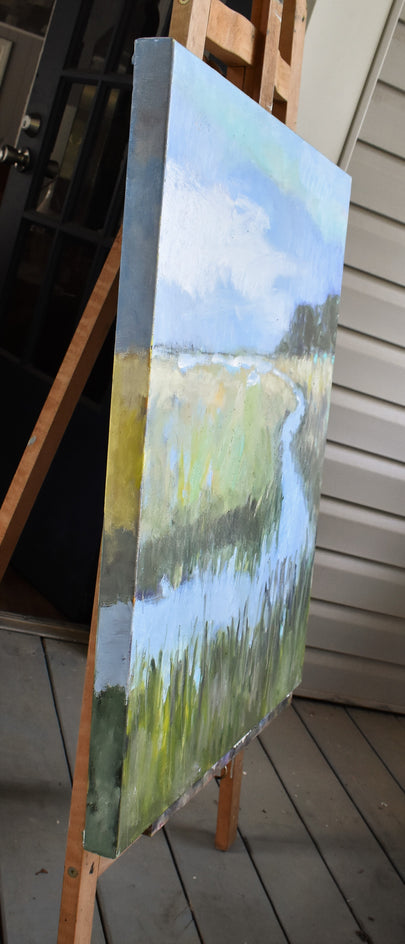 A Day In The Marsh by Mary Pratt |  Side View of Artwork 
