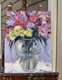 Original art for sale at UGallery.com | A Vase of Flowers 2 by Mary Pratt | $1,400 | oil painting | 24' h x 18' w | thumbnail 3
