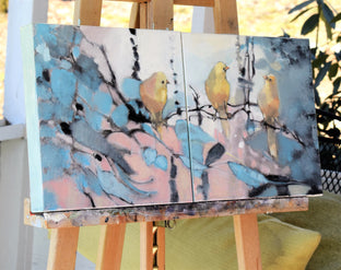 Original art for sale at UGallery.com | Bird Lounge by Mary Pratt | $1,025 | oil painting | 12' h x 24' w | photo 2