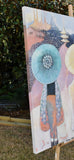 Original art for sale at UGallery.com | Tale of Two Moons by Mary Pratt | $3,800 | oil painting | 48' h x 48' w | thumbnail 2