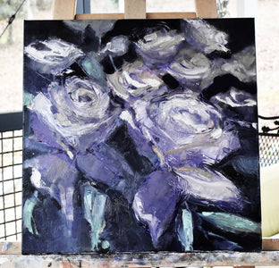 Original art for sale at UGallery.com | Finding Purple by Mary Pratt | $1,000 | oil painting | 18' h x 18' w | photo 3