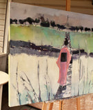 Original art for sale at UGallery.com | Geisha Walkway by Mary Pratt | $2,600 | oil painting | 36' h x 48' w | thumbnail 2