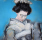 Original art for sale at UGallery.com | Turquoise Geisha by Mary Pratt | $1,300 | oil painting | 30' h x 30' w | thumbnail 4